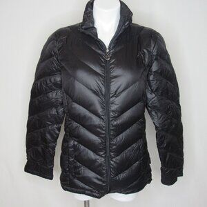 Calvin Klein Black Goose Down Packable Lightweight Puffer Coat Women's L Large